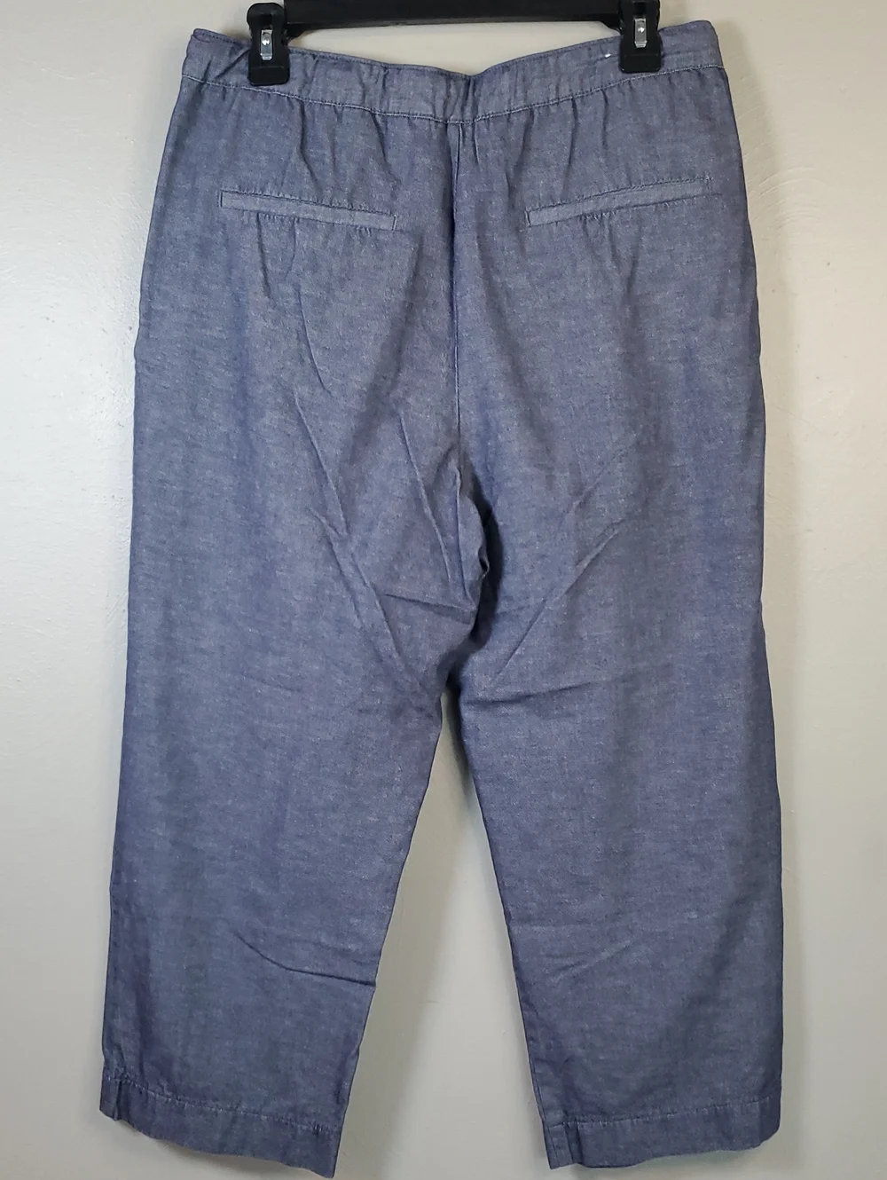 Zara Linen Blend Pull On Pants In Denim Blue, W/ Drawstring. Size Medium
